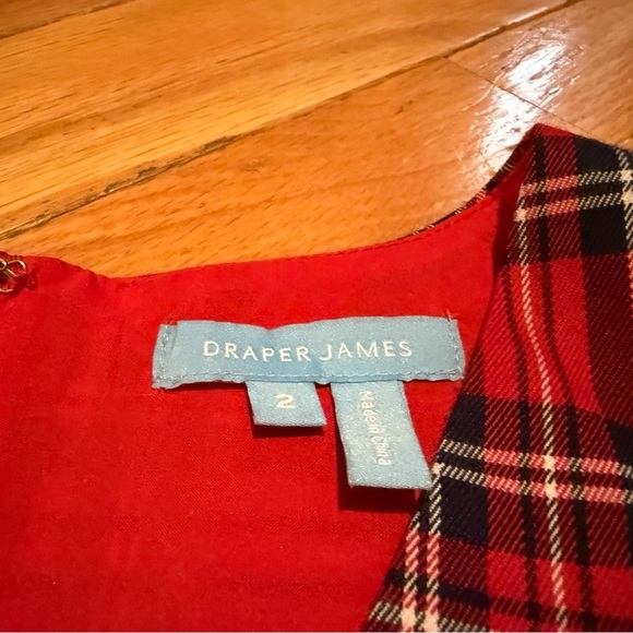 Draper James Angie Red Check/Plaid Ruffle Sleeve Shift Dress Women’s Size 2 - Picture 7 of 15